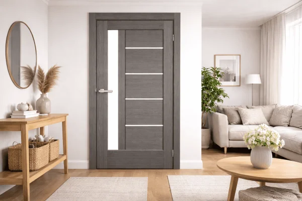 Mistral G Premium Grey Interior Door – Satin Glass, Ventum Collection