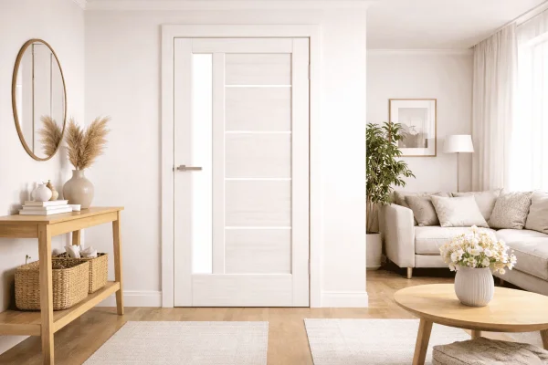 Duma Doors Mistral G Premium White Interior Door – Satin Glass, Ventum Collection
