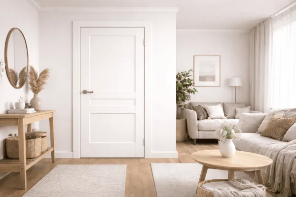 Modena 02 B ST White Interior Door – Solid Panel with Soft Touch Finish