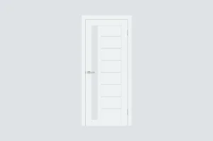 Cortex Deco 09 Interior Door – White Emalex Finish with Glass Panel