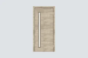 Techno T01 Interior Door – Rodos Oak Finish with Vertical Glass Insert