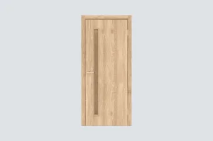 Techno T01 Interior Door – Savannah Oak Finish with Vertical Glass Insert
